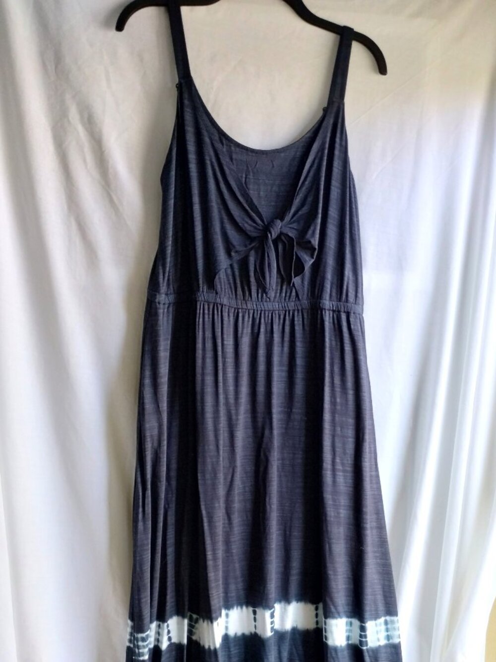 LANE BRYANT Dark Blue Spaghetti Strap TIE-DYE Maxi Dress Sz 14/16